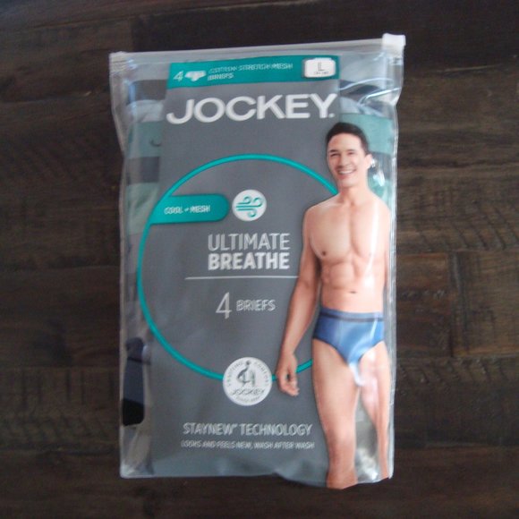 Jockey Other - MENS JOCKEY COTTON STRETCH MESH ATHLETIC BRIEFS 4 PAIRS LARGE